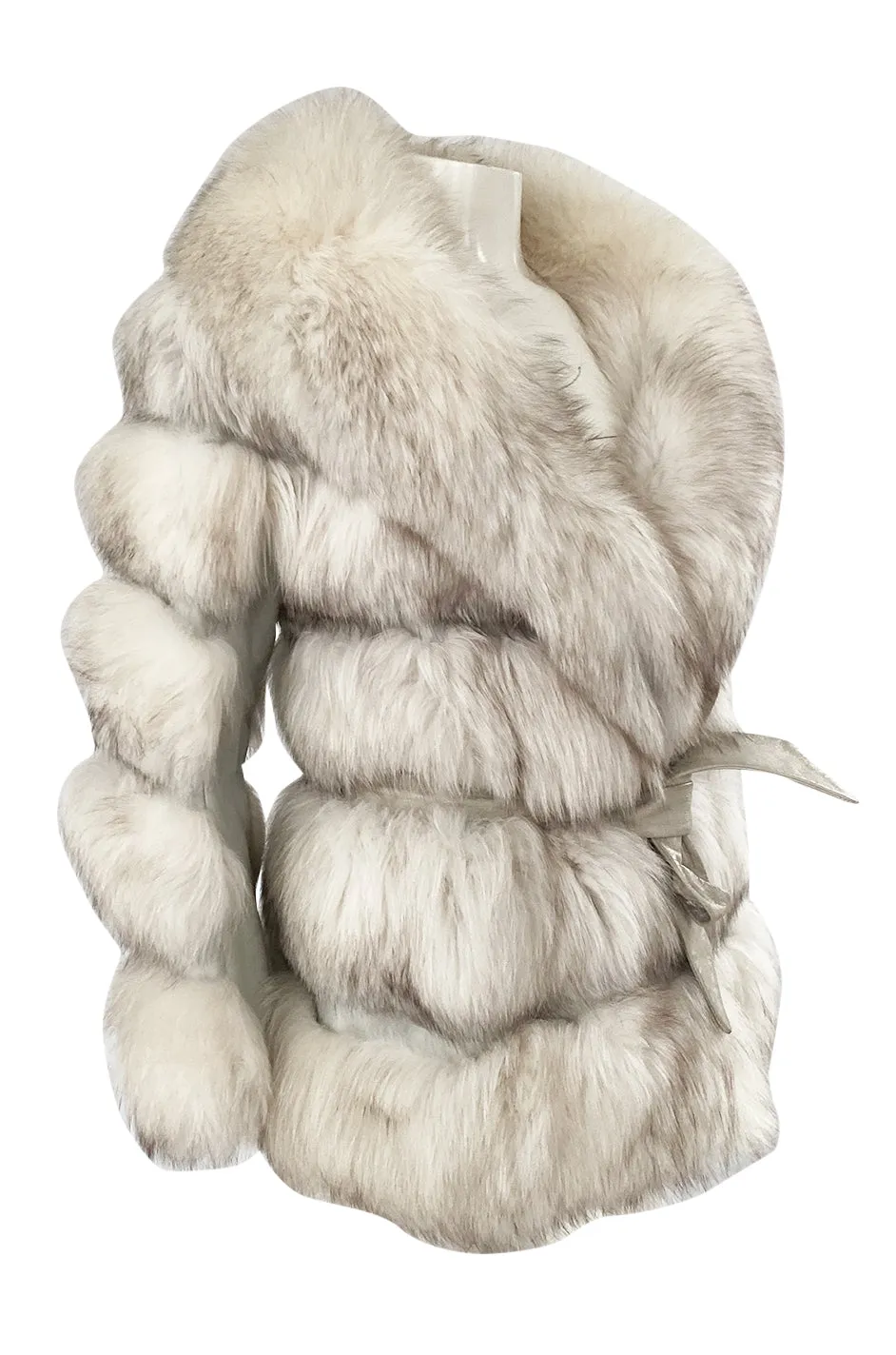 1960s Schiaparelli Convertible Two Length Fox Fur & Leather Coat