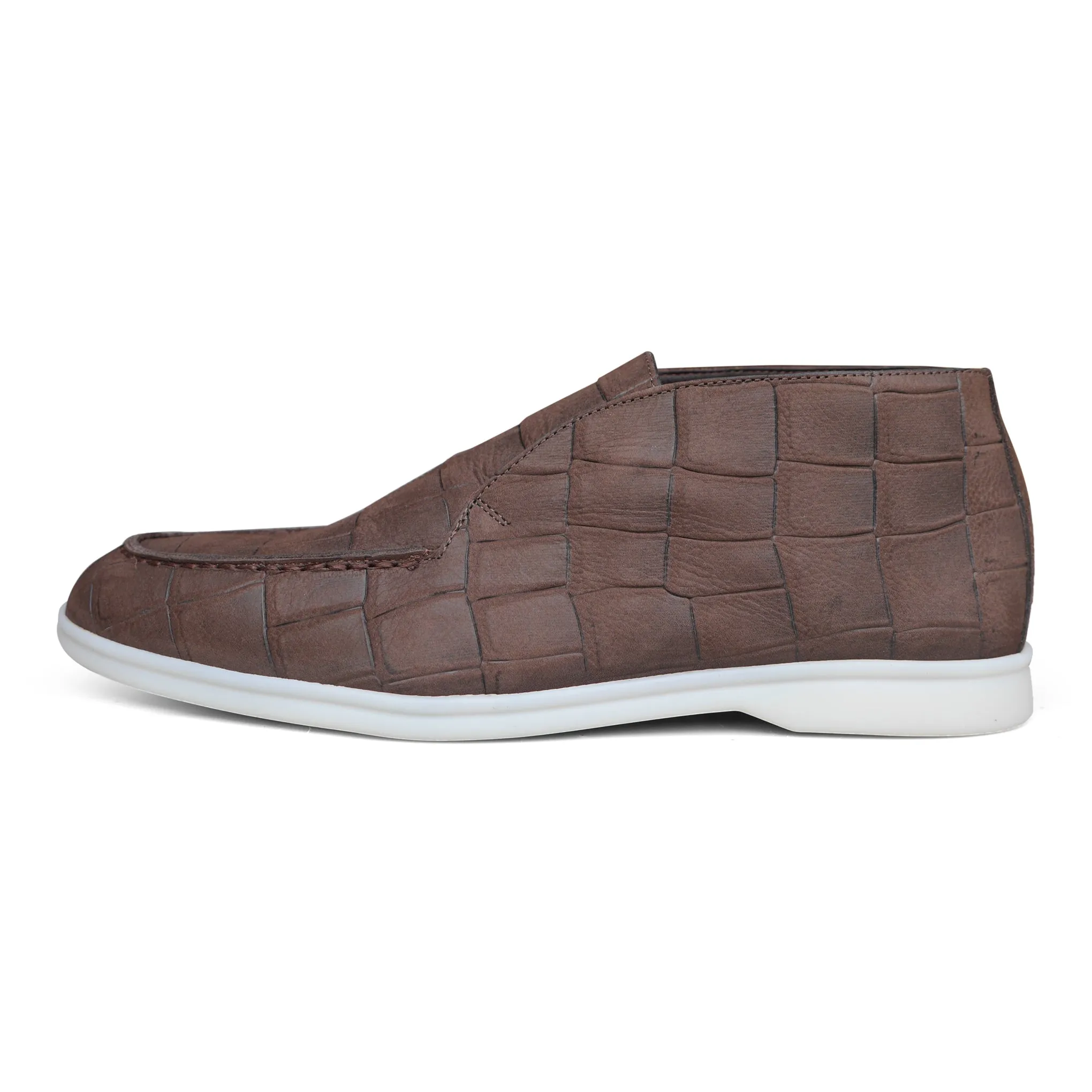 5514 - Brown Nubuck Moc Croc