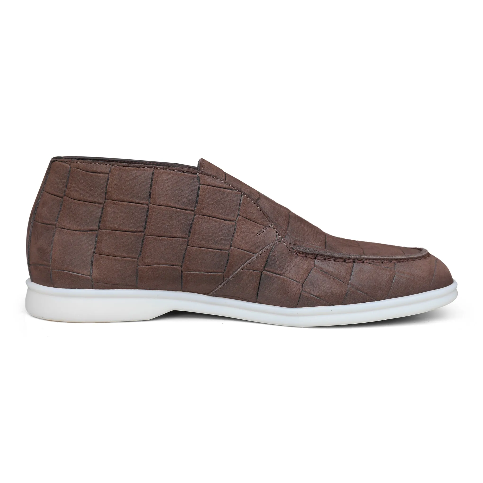 5514 - Brown Nubuck Moc Croc