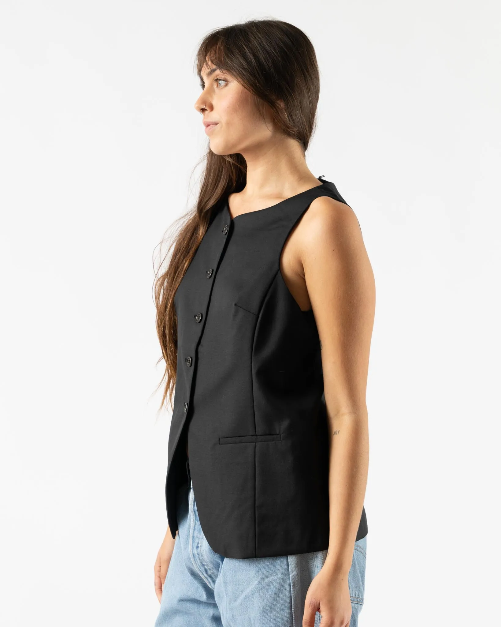 Alex Mill Anna Vest in Rich Black