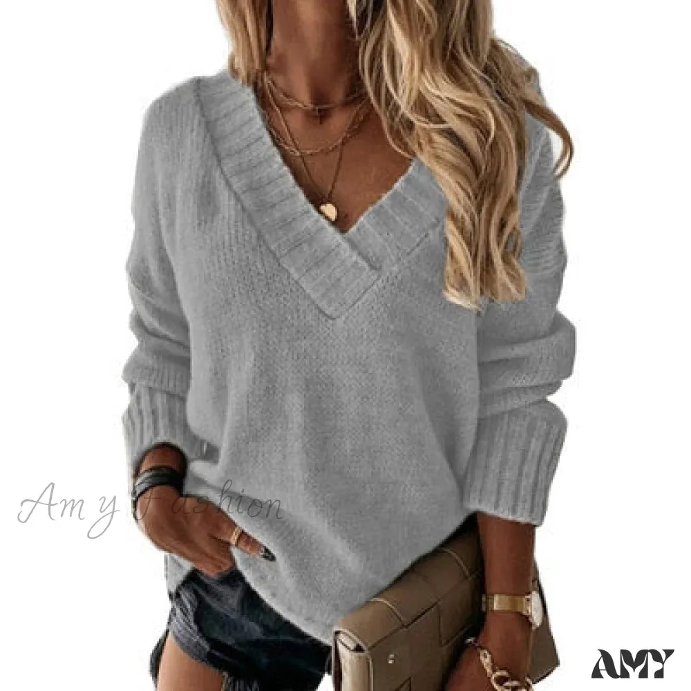 Amy Fashion - Elegant Loose Thick Long Sleeve Female Sweaters