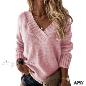 Amy Fashion - Elegant Loose Thick Long Sleeve Female Sweaters