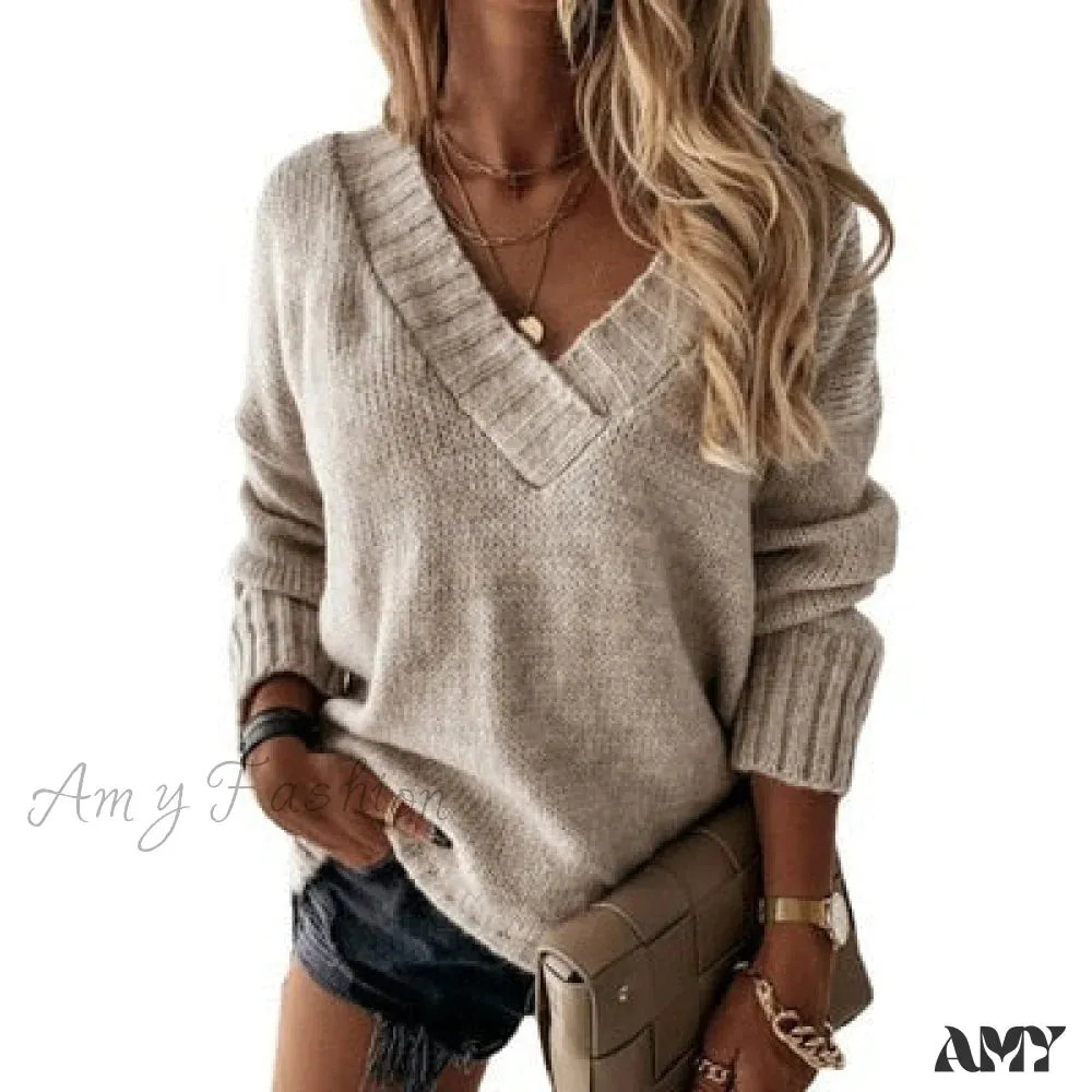 Amy Fashion - Elegant Loose Thick Long Sleeve Female Sweaters