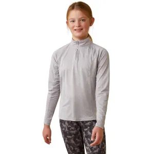 Ariat Youth Sunstopper 1/4 Zip - Silver Sconce Dot