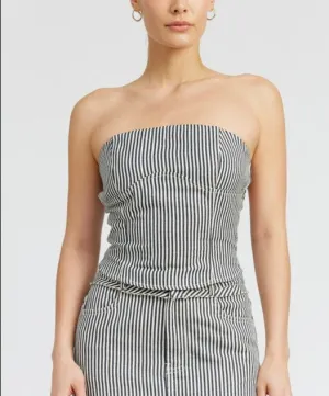 Ava Striped Twill Tube Top