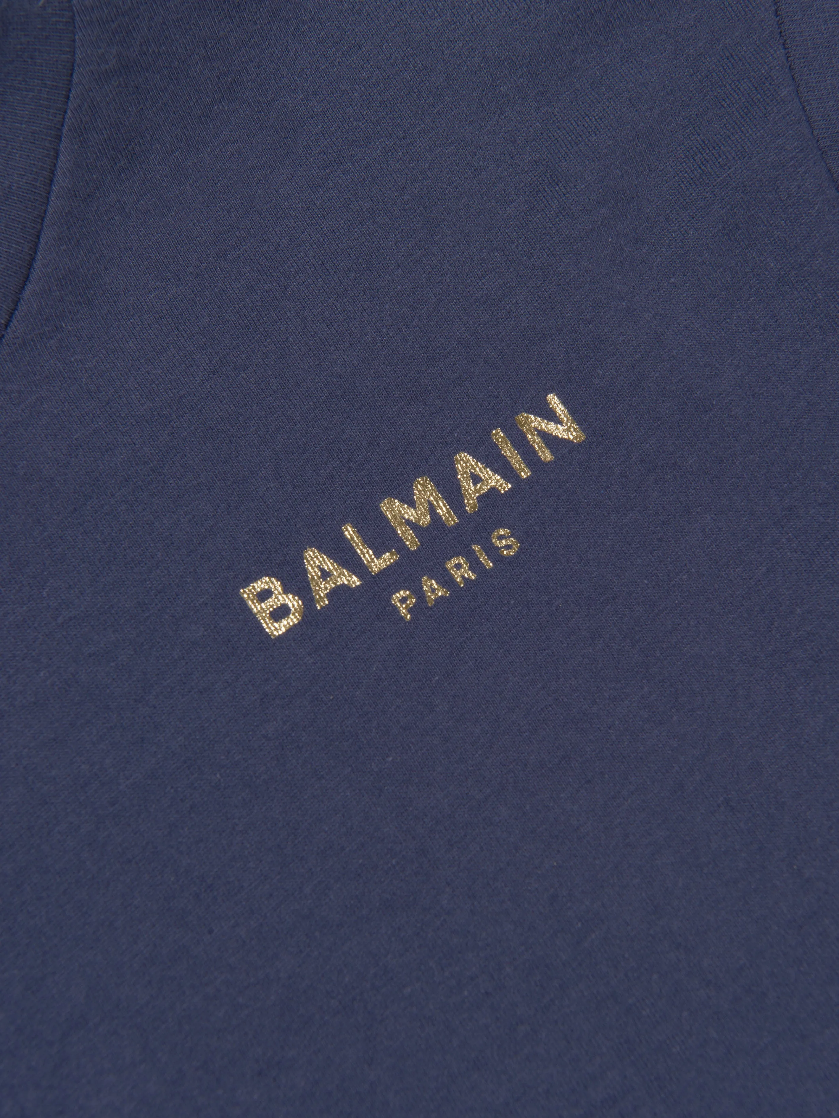 Balmain Boys Logo T-Shirt in Navy