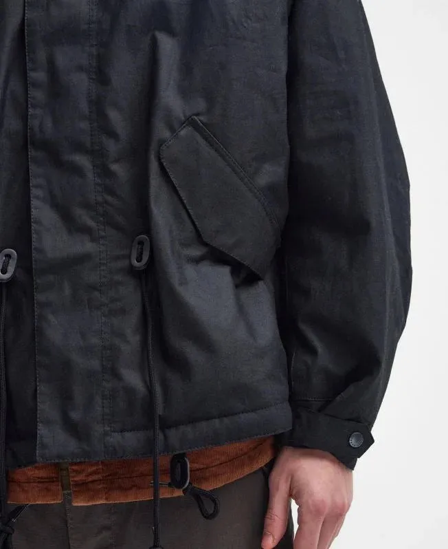 BARBOUR Short Wind Waxed Parka Classic Black