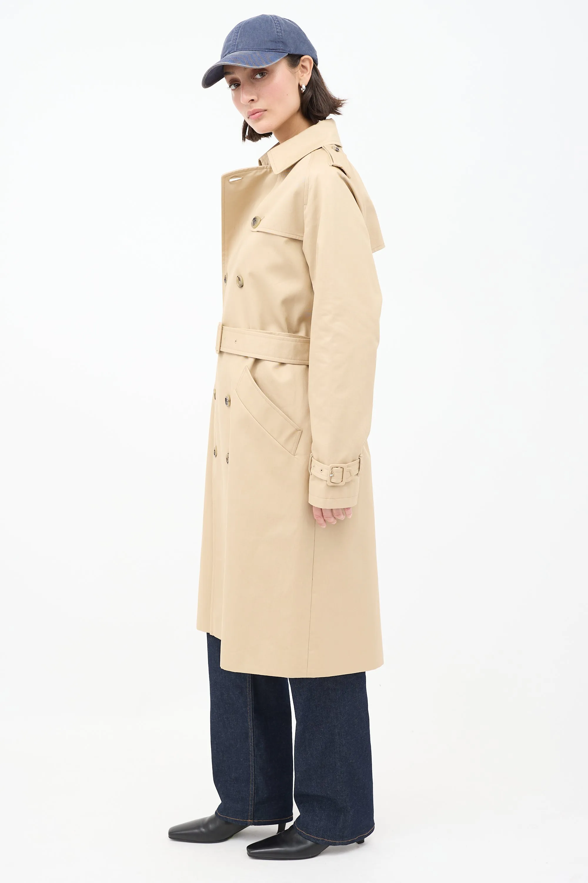 Beige Cotton Greta Belted Trench Coat