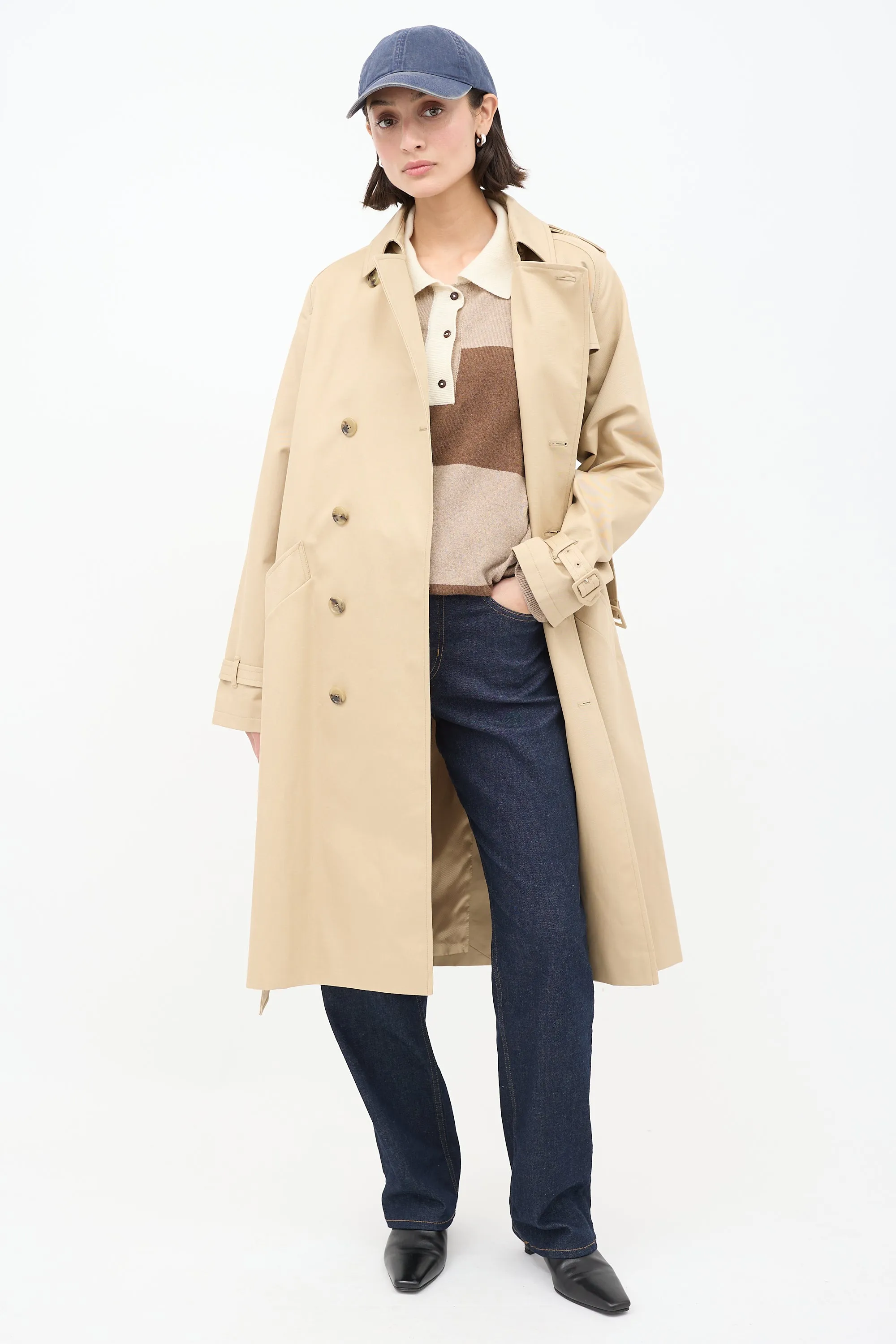 Beige Cotton Greta Belted Trench Coat