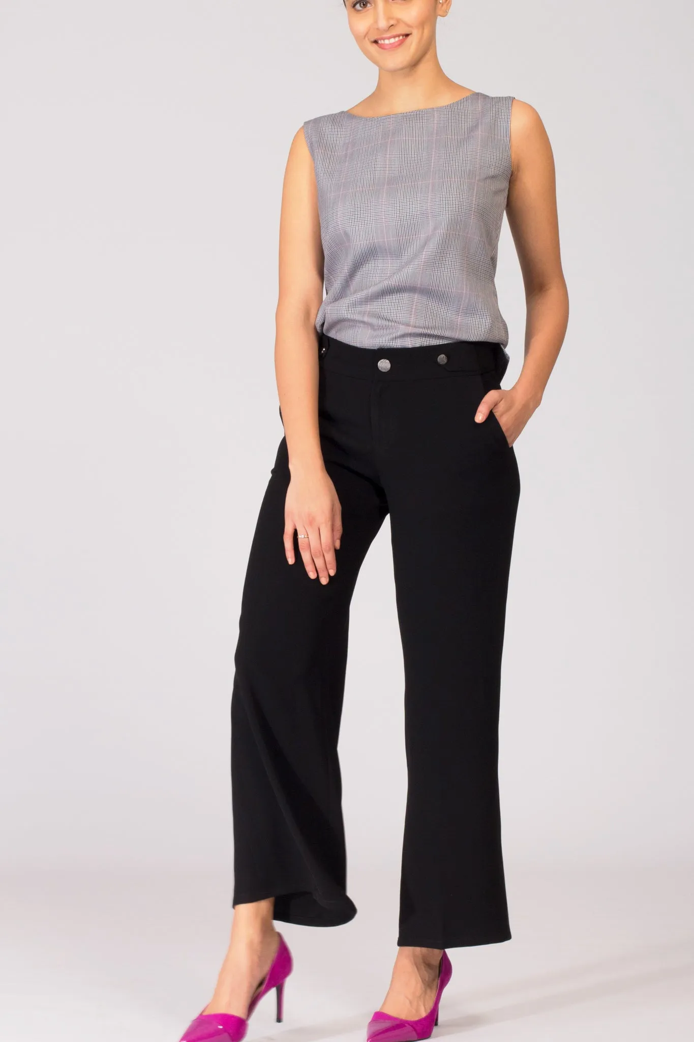 Black Flowy Wide Leg Pants