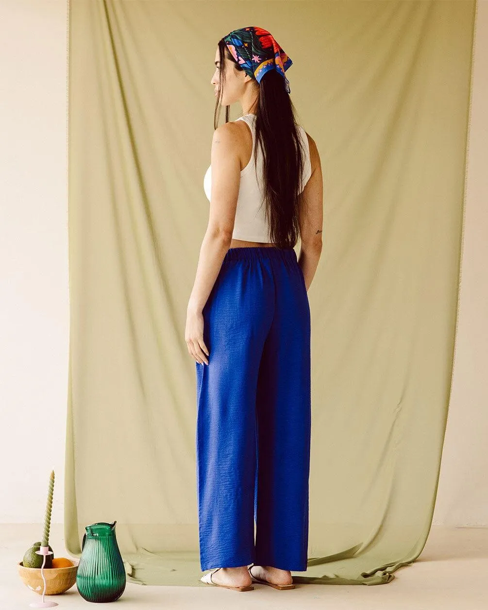 Blue Flowy Pants