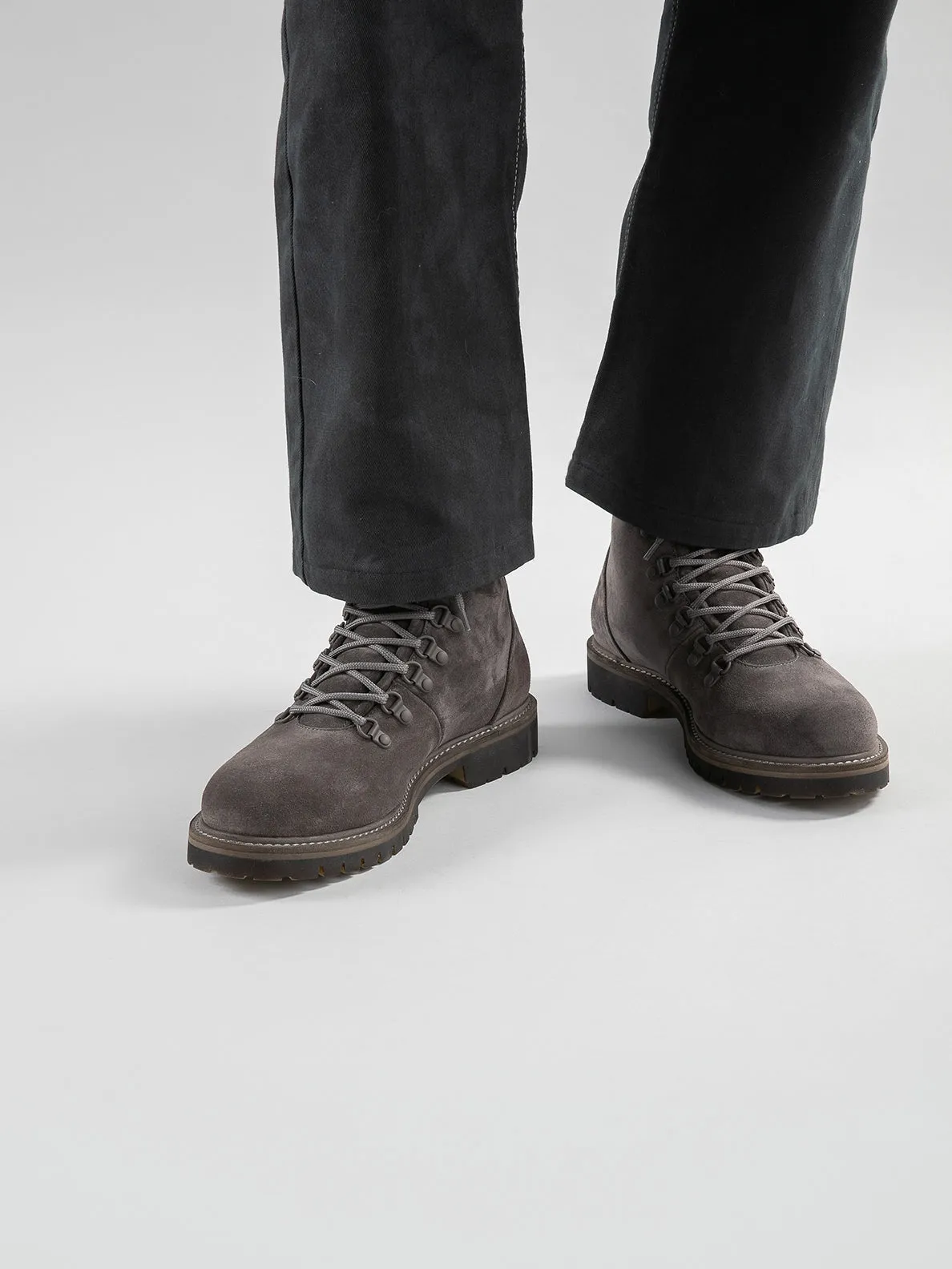 BOSS 006 - Grey Suede Lace Up Boots