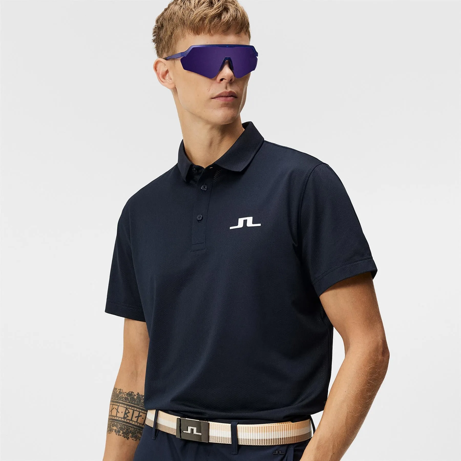 Bridge Regular Fit Tech Mesh Polo JL Navy - SS24