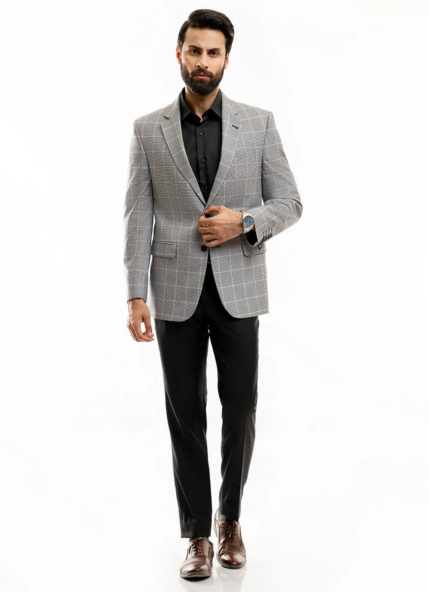 Broad Checks-Blue, Hi-End Poly Viscose, Classic Blazer