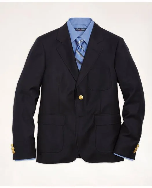 Brooks Brothers Boys Prep Two-Button Blazer Navy