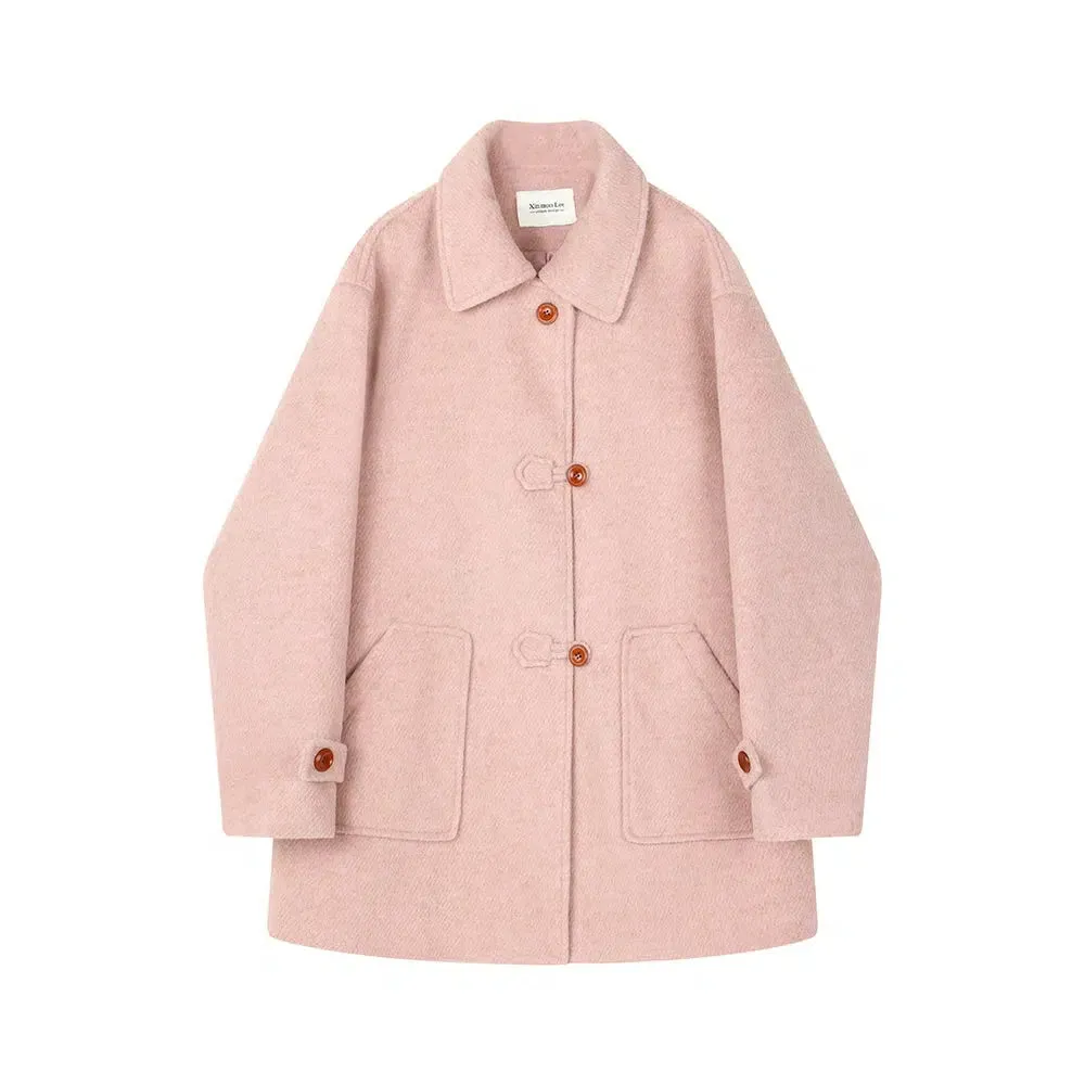 Button Accents Classic Wool Overcoat