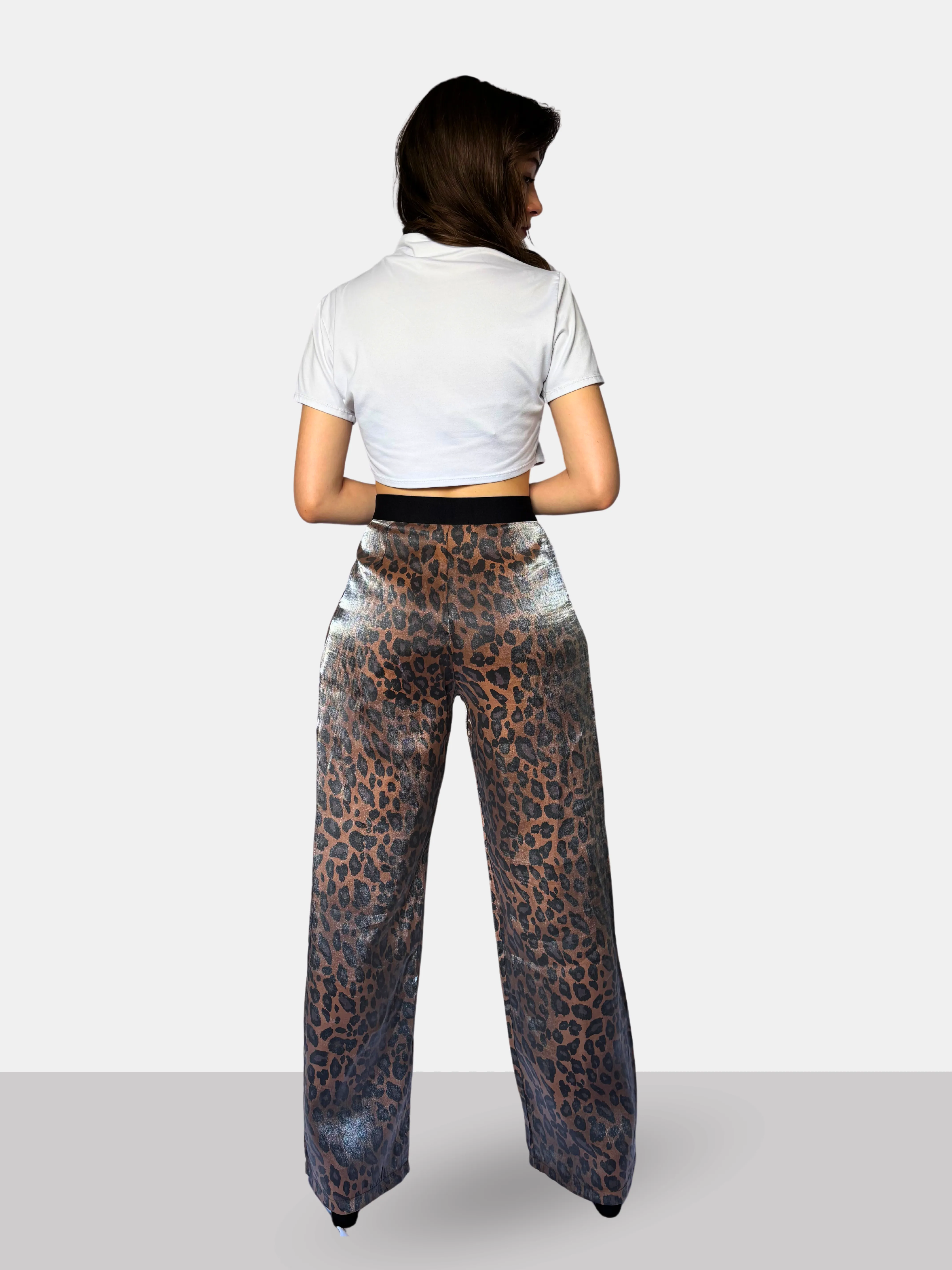 Chiara Shimmery Leopard Pants