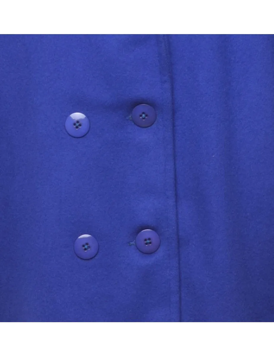 Classic Blue Wool Coat - L