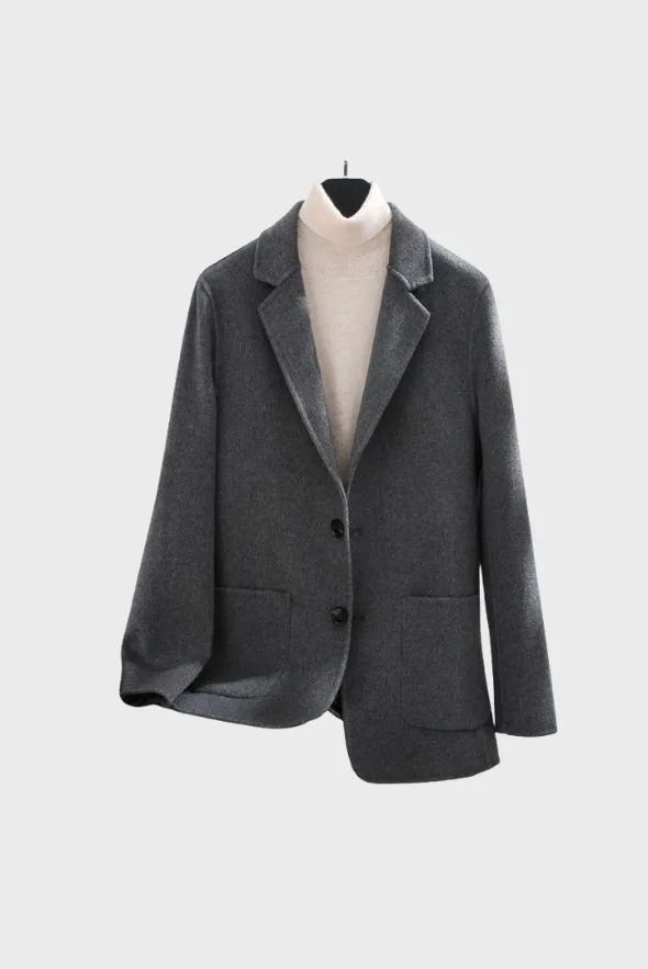 Classic Merino-Blend Blazer Jacket