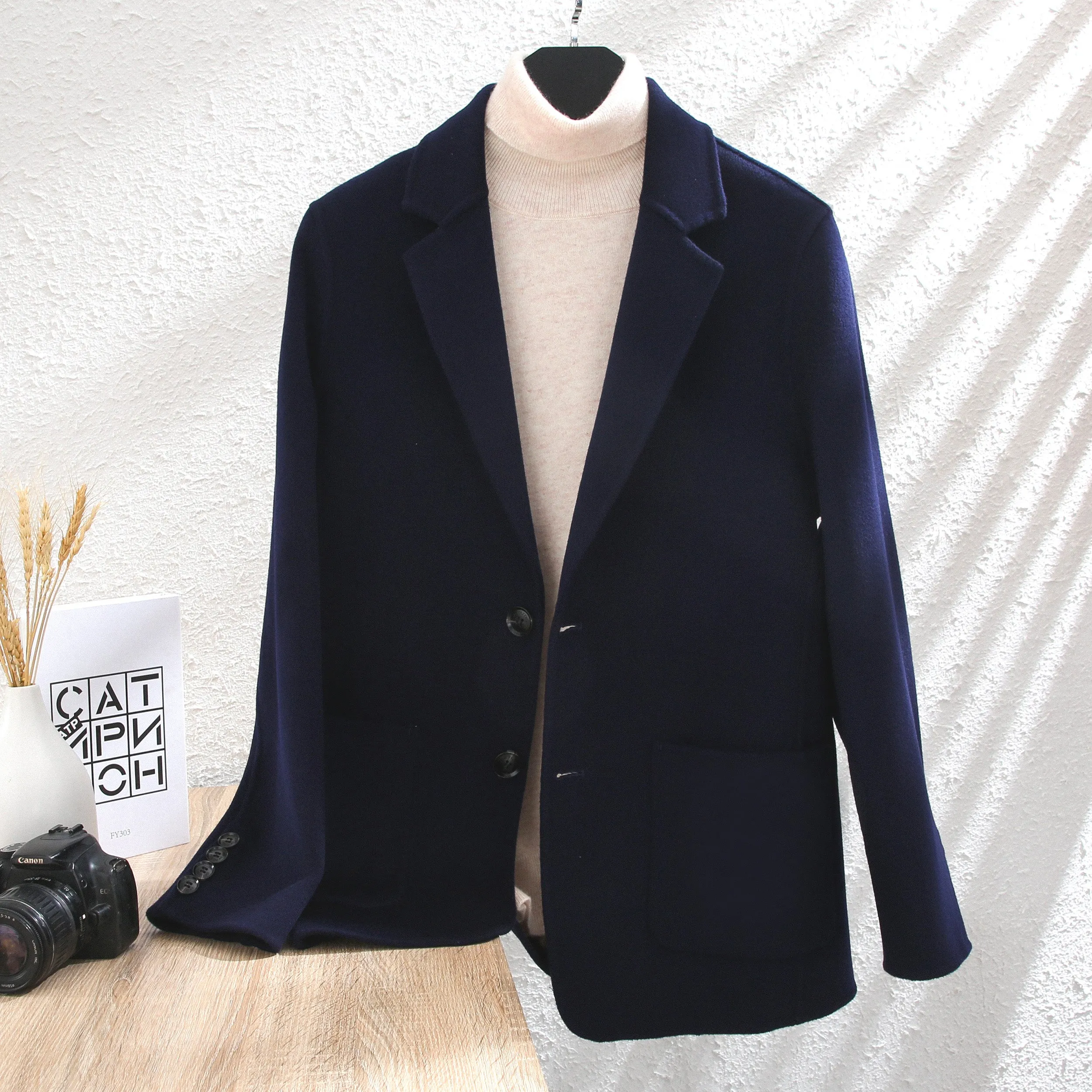 Classic Merino-Blend Blazer Jacket