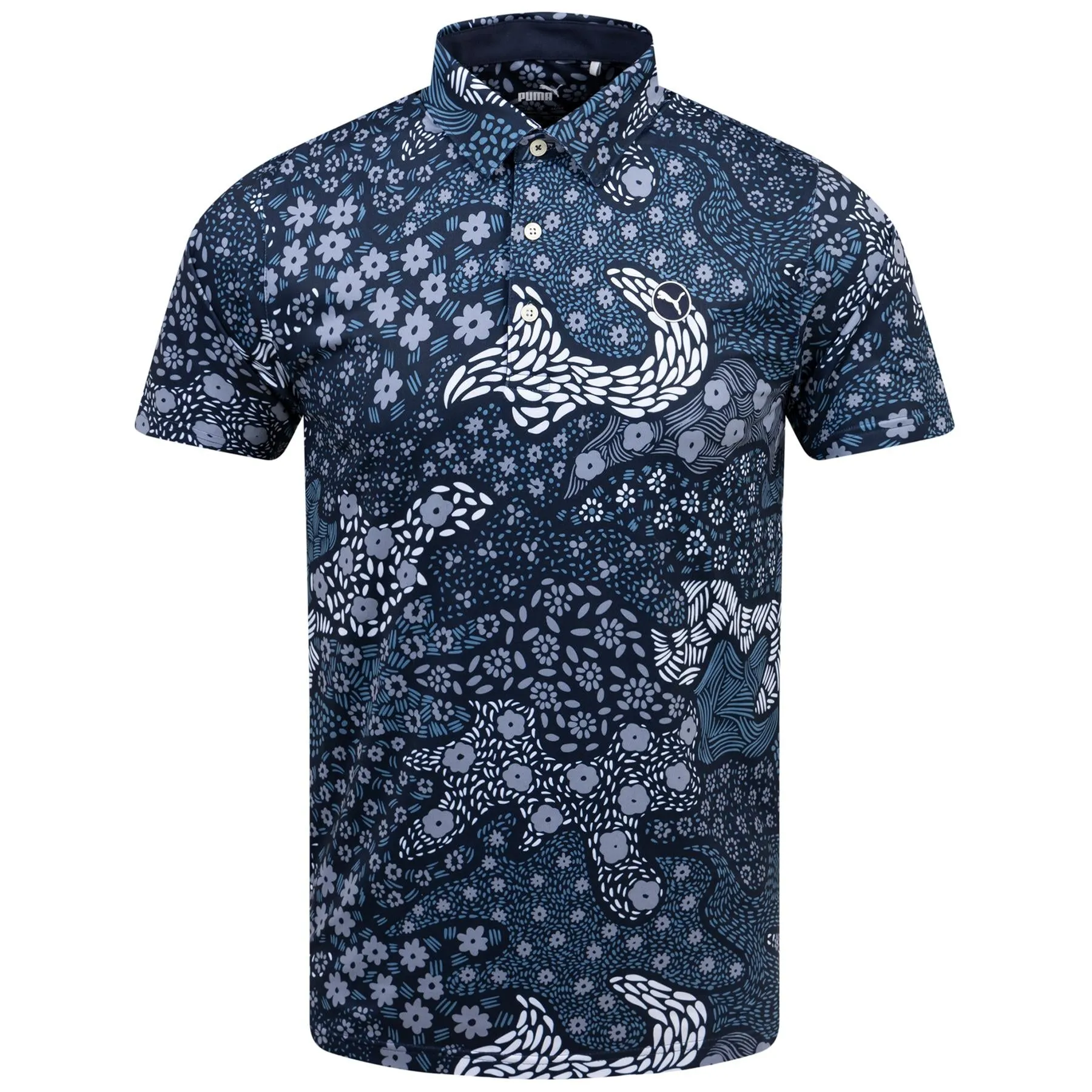 Cloudspun Bloom Camo Polo Deep Navy - AW24