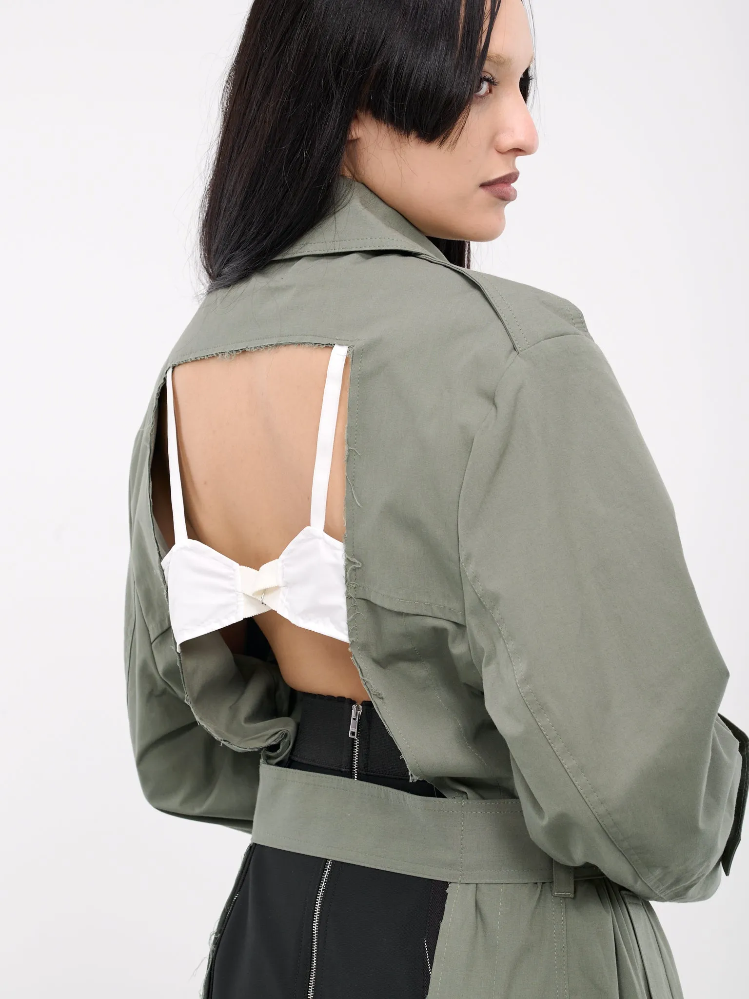 Cut-Out Trench Coat (VAQ07C002-OLIVE)