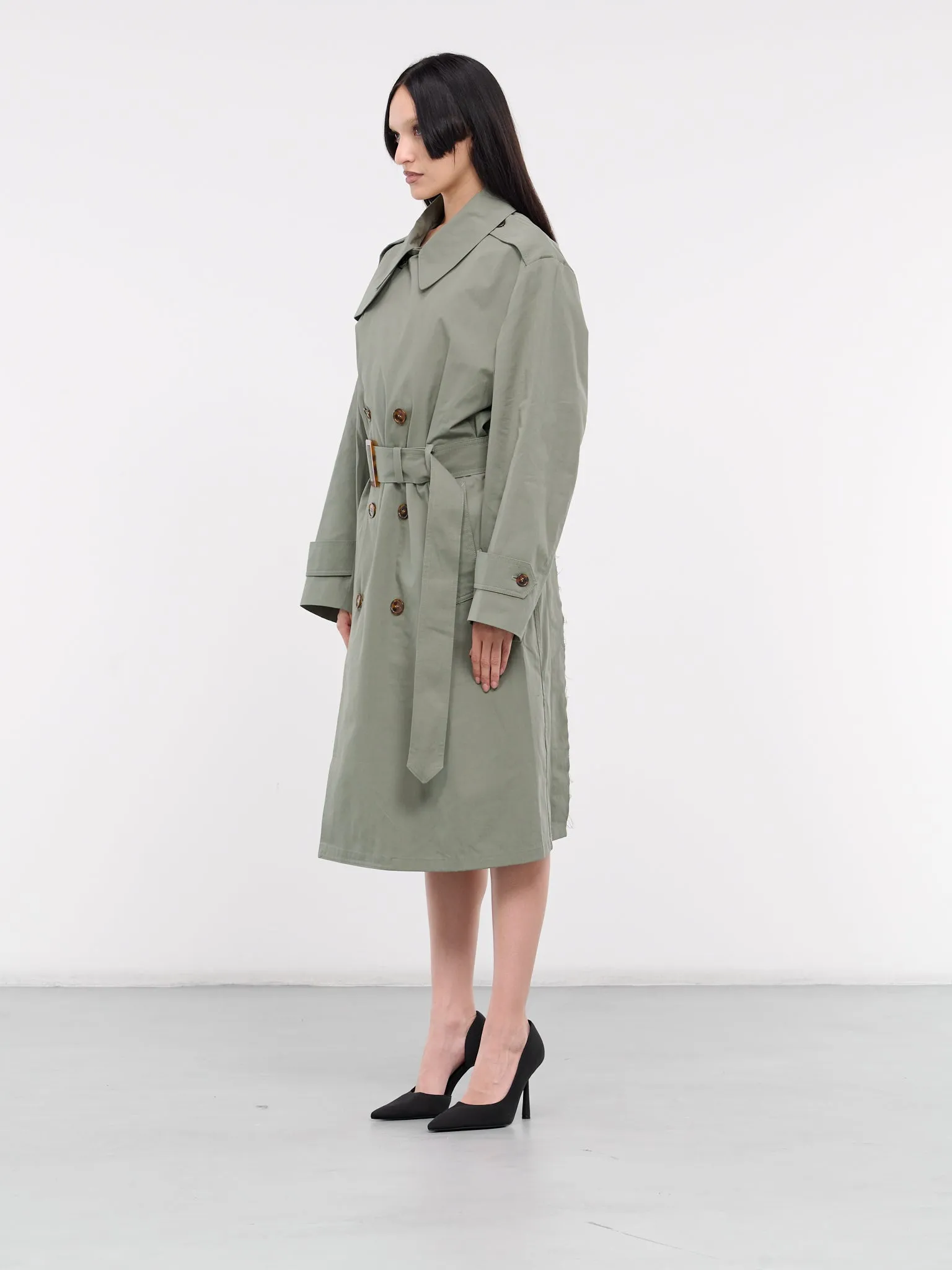 Cut-Out Trench Coat (VAQ07C002-OLIVE)