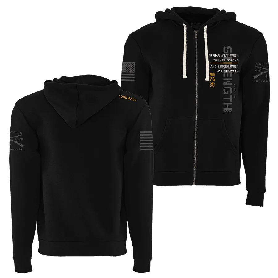 Don't Look Back Full-Zip Hoodie - Black