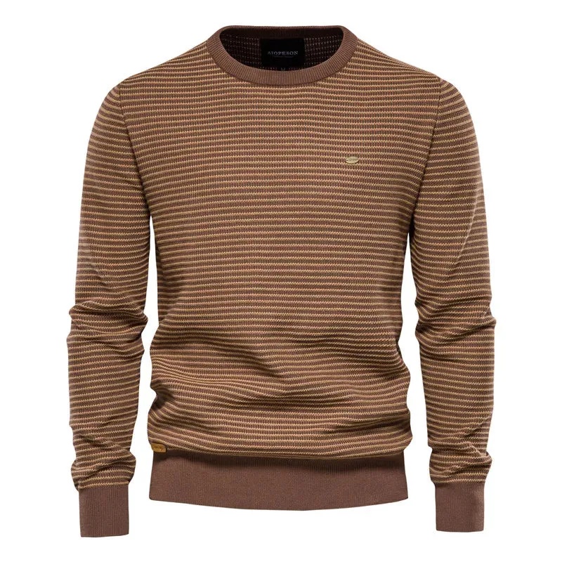 Dpliced Cotton Sweater Men Casual O-neck High Quality Pullover Knitted Sweaters Male Winter Brand Mens Sweaters