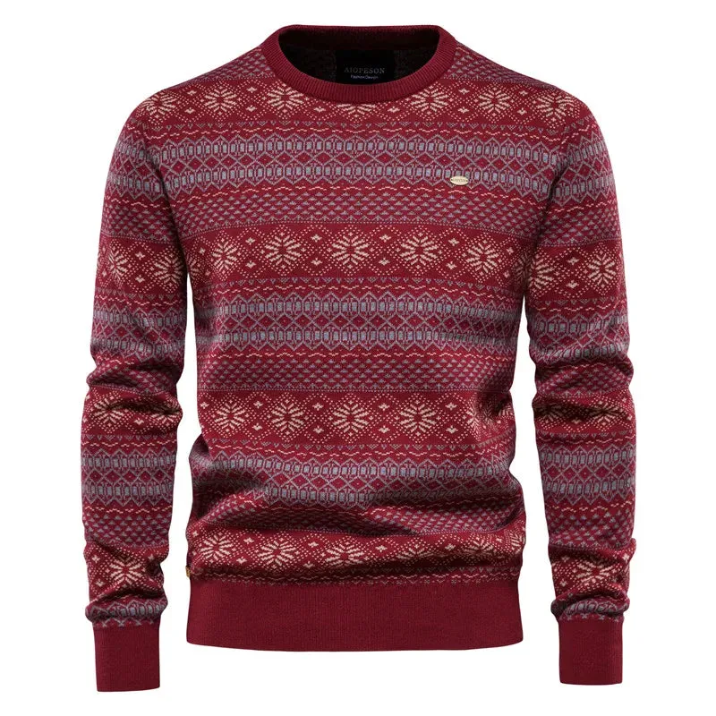 Dpliced Cotton Sweater Men Casual O-neck High Quality Pullover Knitted Sweaters Male Winter Brand Mens Sweaters