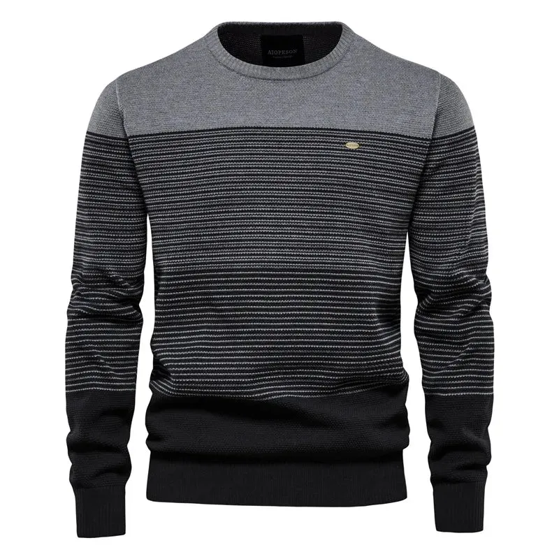 Dpliced Cotton Sweater Men Casual O-neck High Quality Pullover Knitted Sweaters Male Winter Brand Mens Sweaters