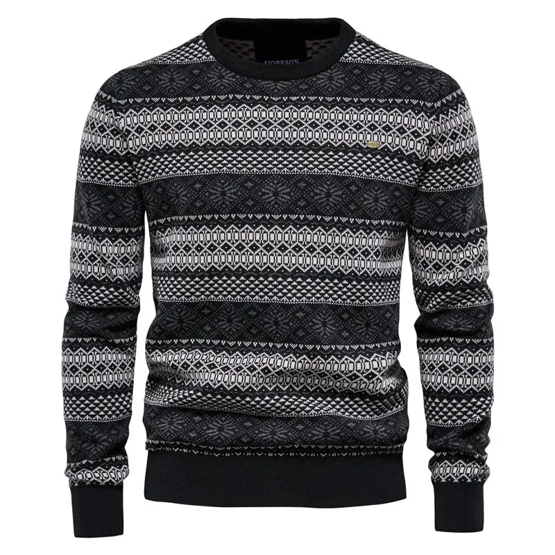 Dpliced Cotton Sweater Men Casual O-neck High Quality Pullover Knitted Sweaters Male Winter Brand Mens Sweaters