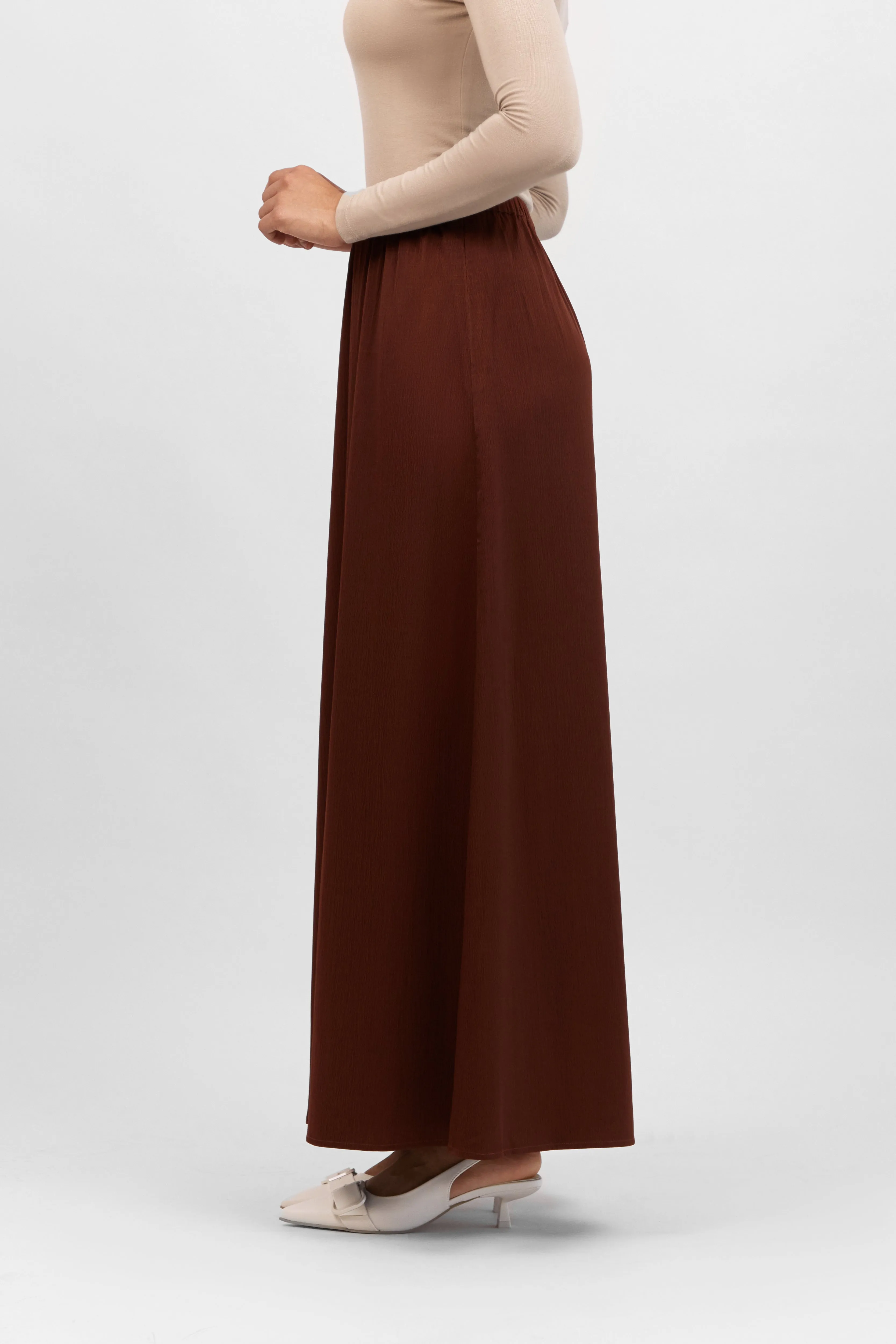 Flowy Maxi Skirt - Cranberry