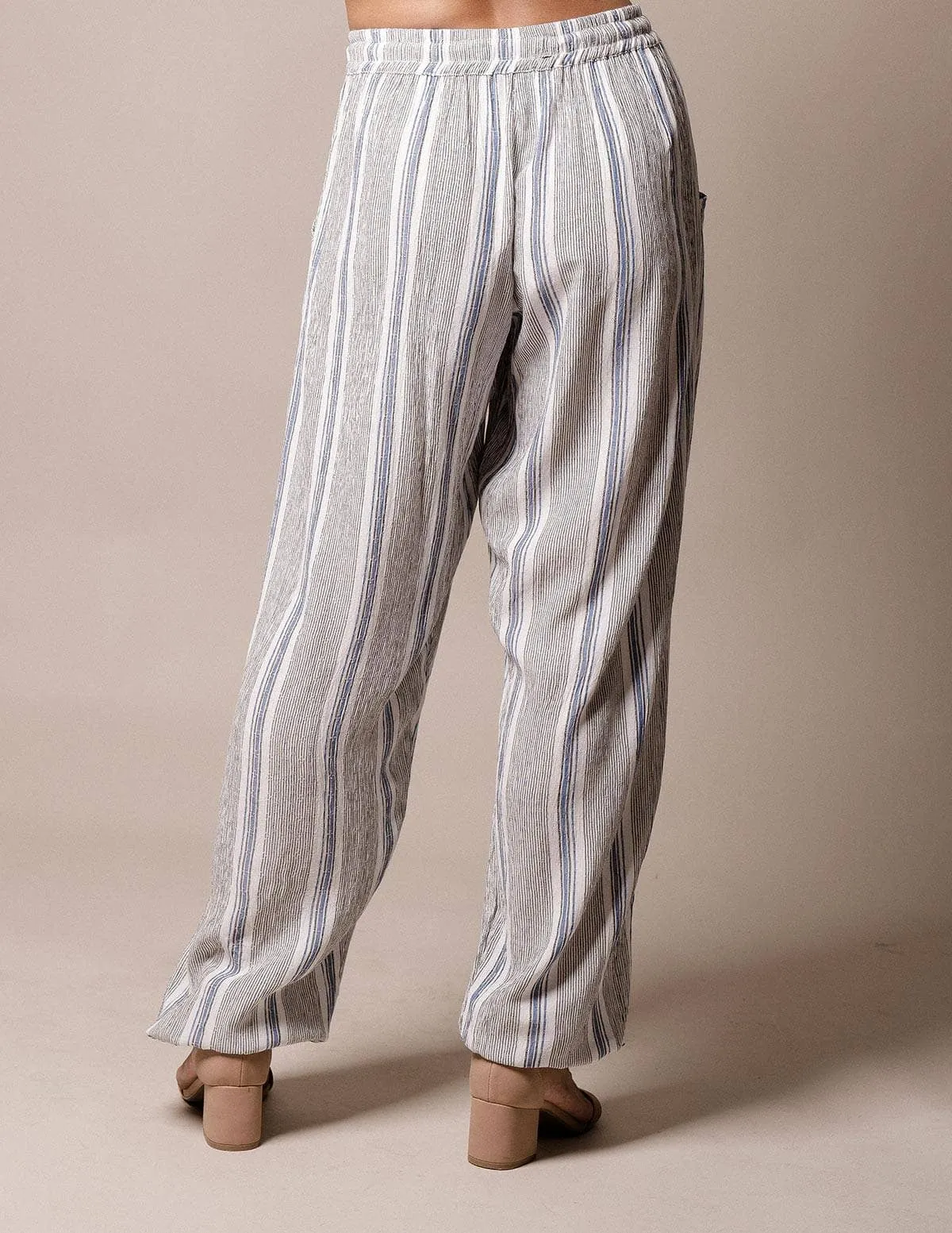 Flowy Stripe Jogger Pants - Indigo