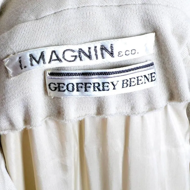 Geoffrey Beene Pale Taupe Wool Vintage Dress from I Magnin