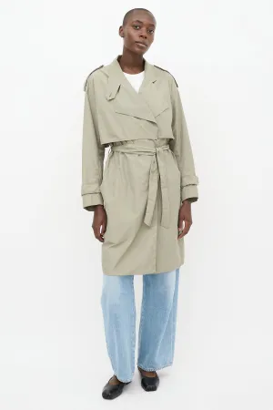 Green Nylon Ruby Tech Trench Coat