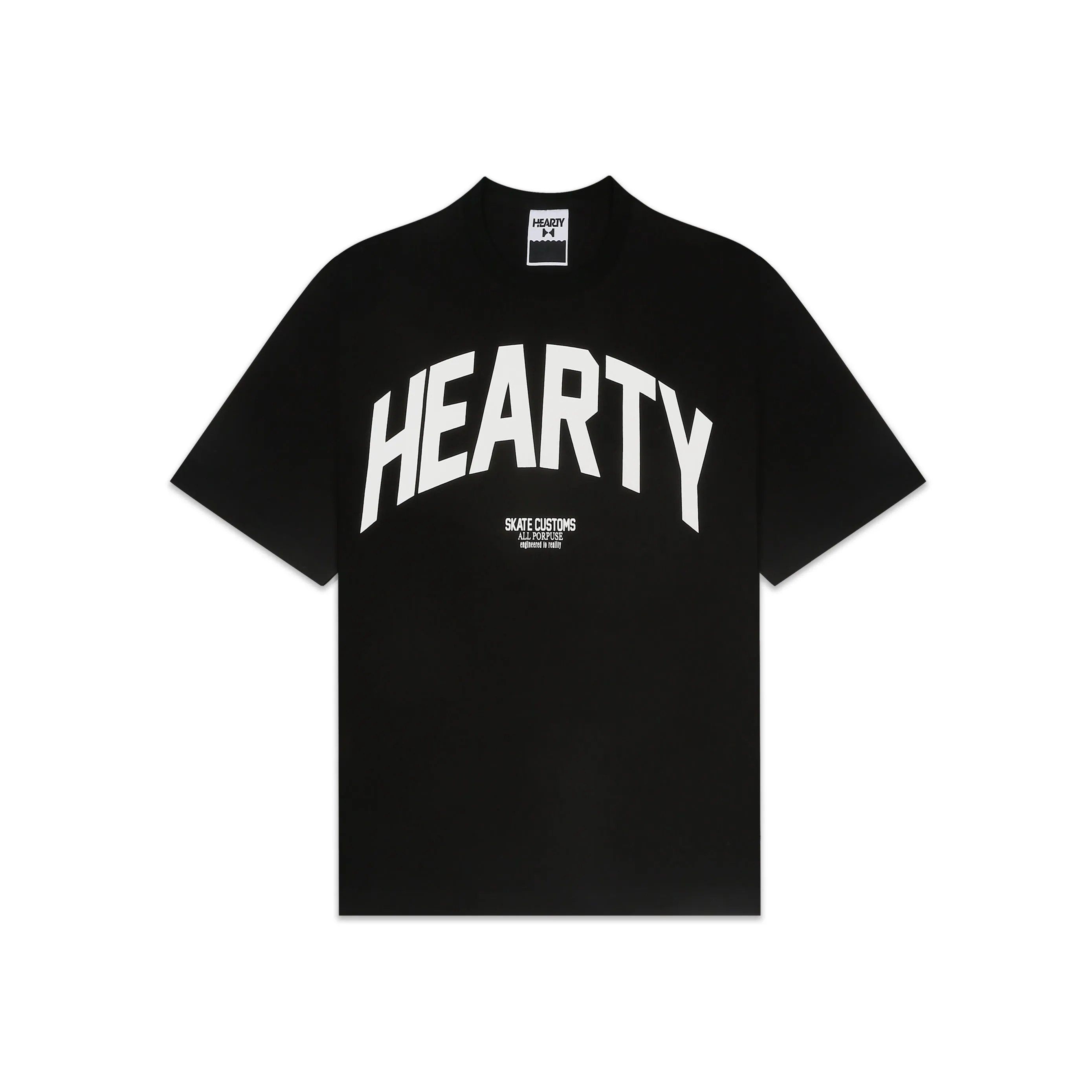 HEARTY SKATE CUSTOMS T-SHIRT BLACK - UNISEX