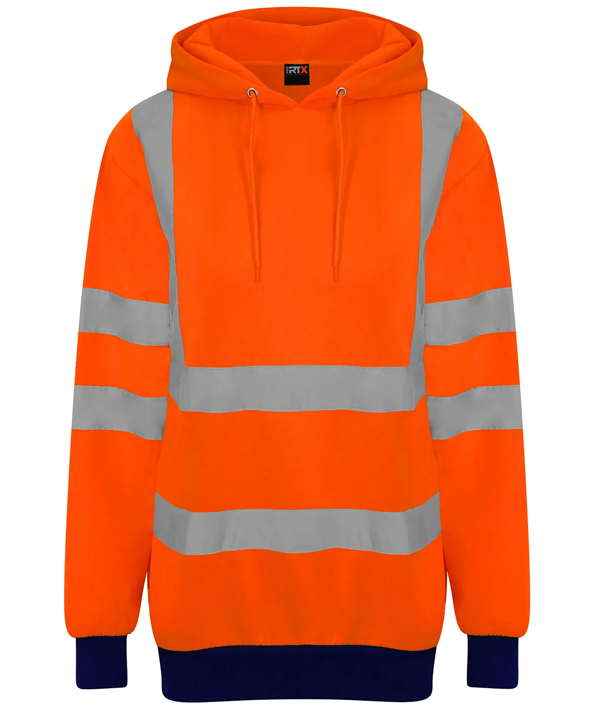 High visibility hoodie | HV Orange/Navy