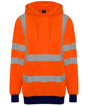 High visibility hoodie | HV Orange/Navy