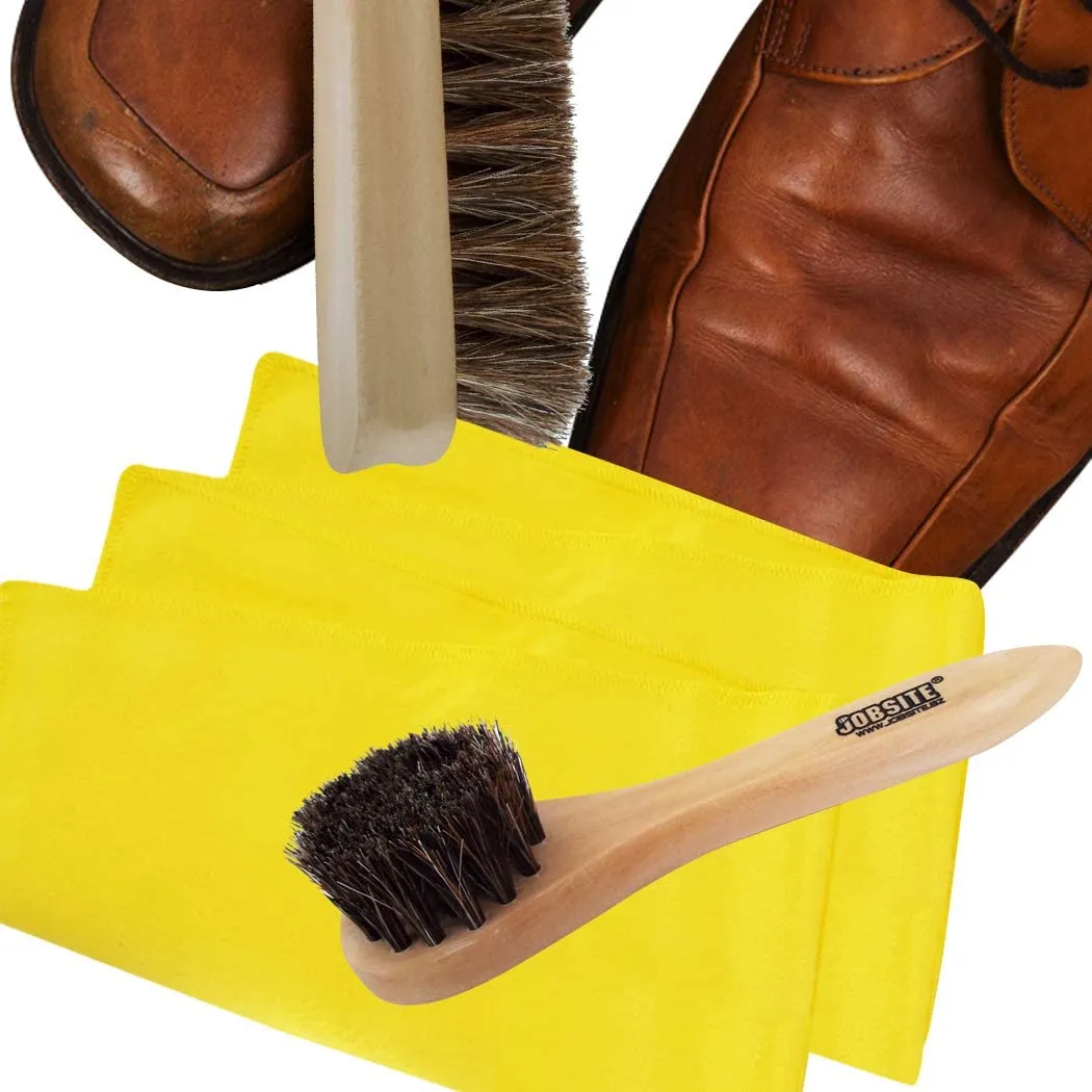 JobSite Genuine Horsehair Dauber Applicator Brush & Shoe Shine Polish Cloth