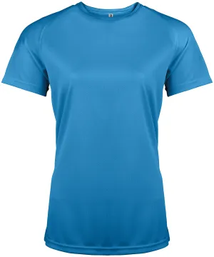 Ladies short-sleeved sports T-shirt | Aqua Blue