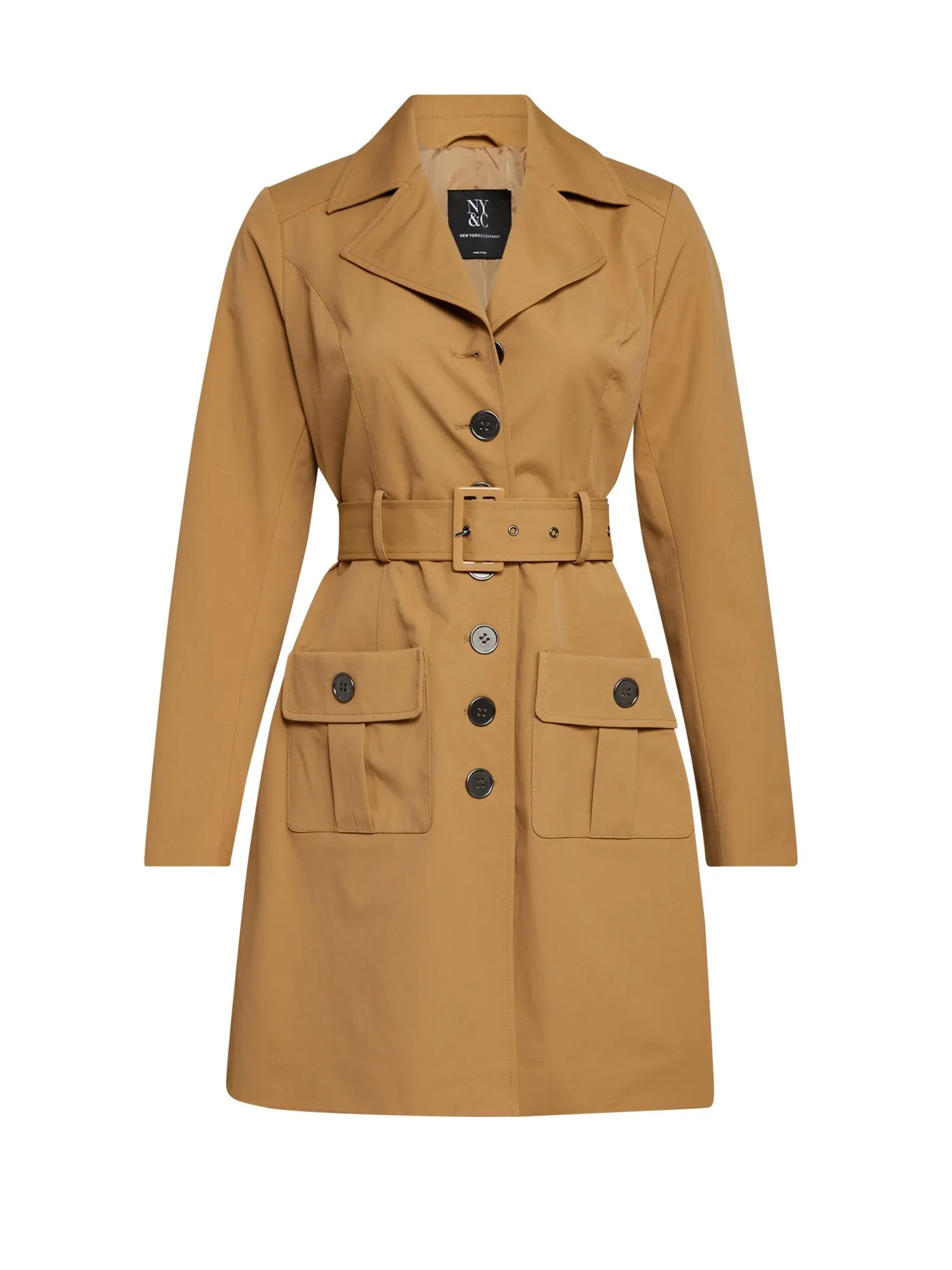 Long Sleeves Belted Military City Trench Coat