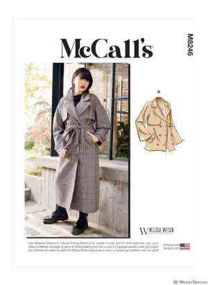 McCall's Pattern M8246 Misses' Jacket, Coat & Belt