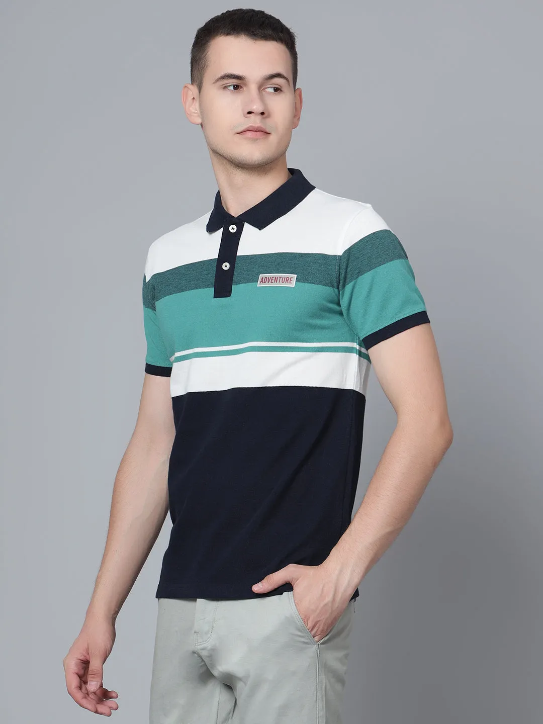 Men Navy Polo T-Shirt