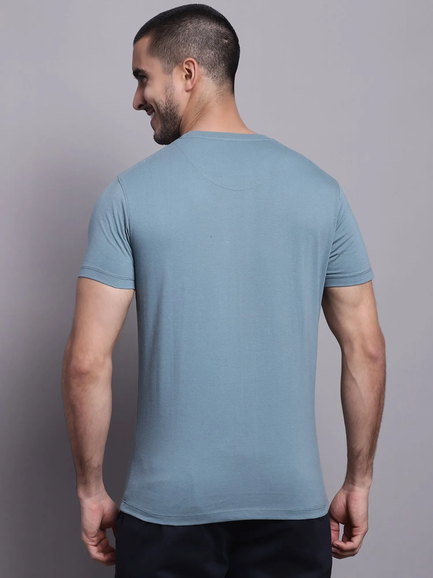 Men Teal Casual T-Shirt