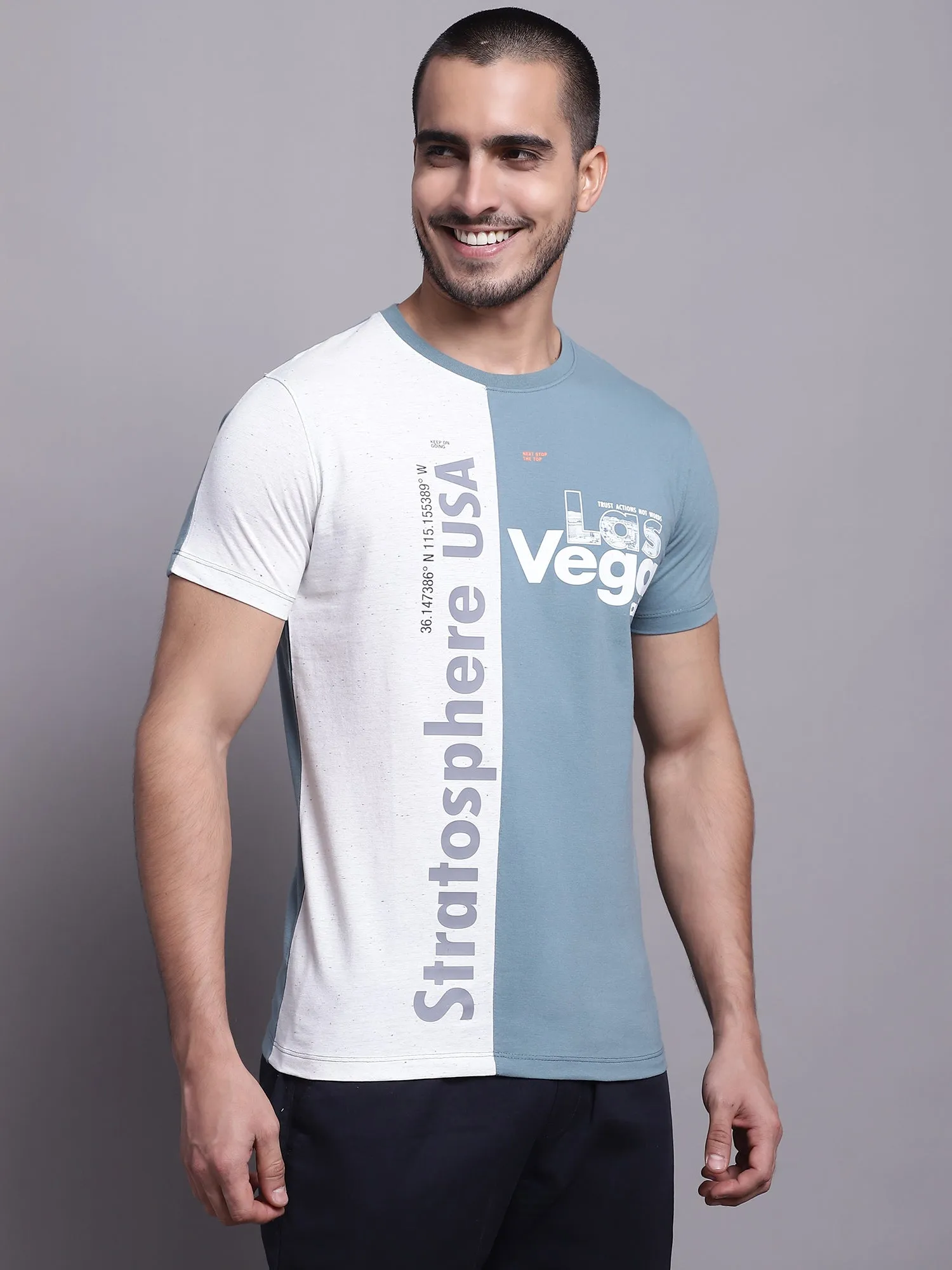 Men Teal Casual T-Shirt