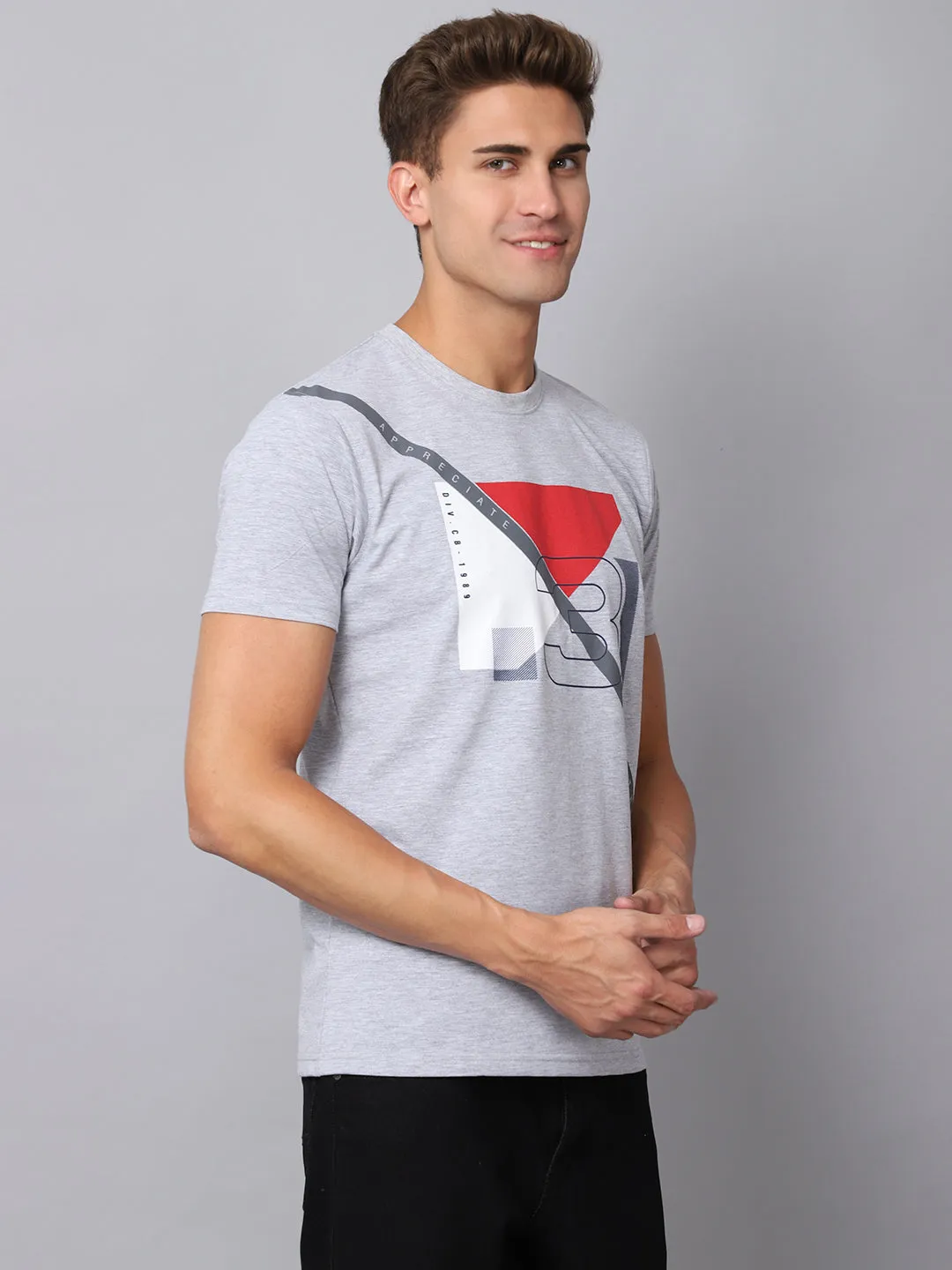 Men's Grey Melange T-Shirt