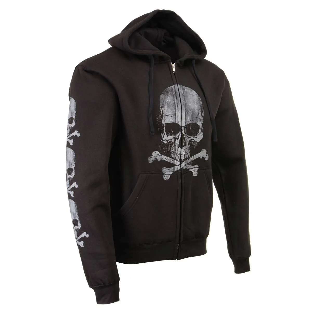 Milwaukee Leather MPMH118003 Men’s ‘Skull and Crossbones’ Black Hoodie