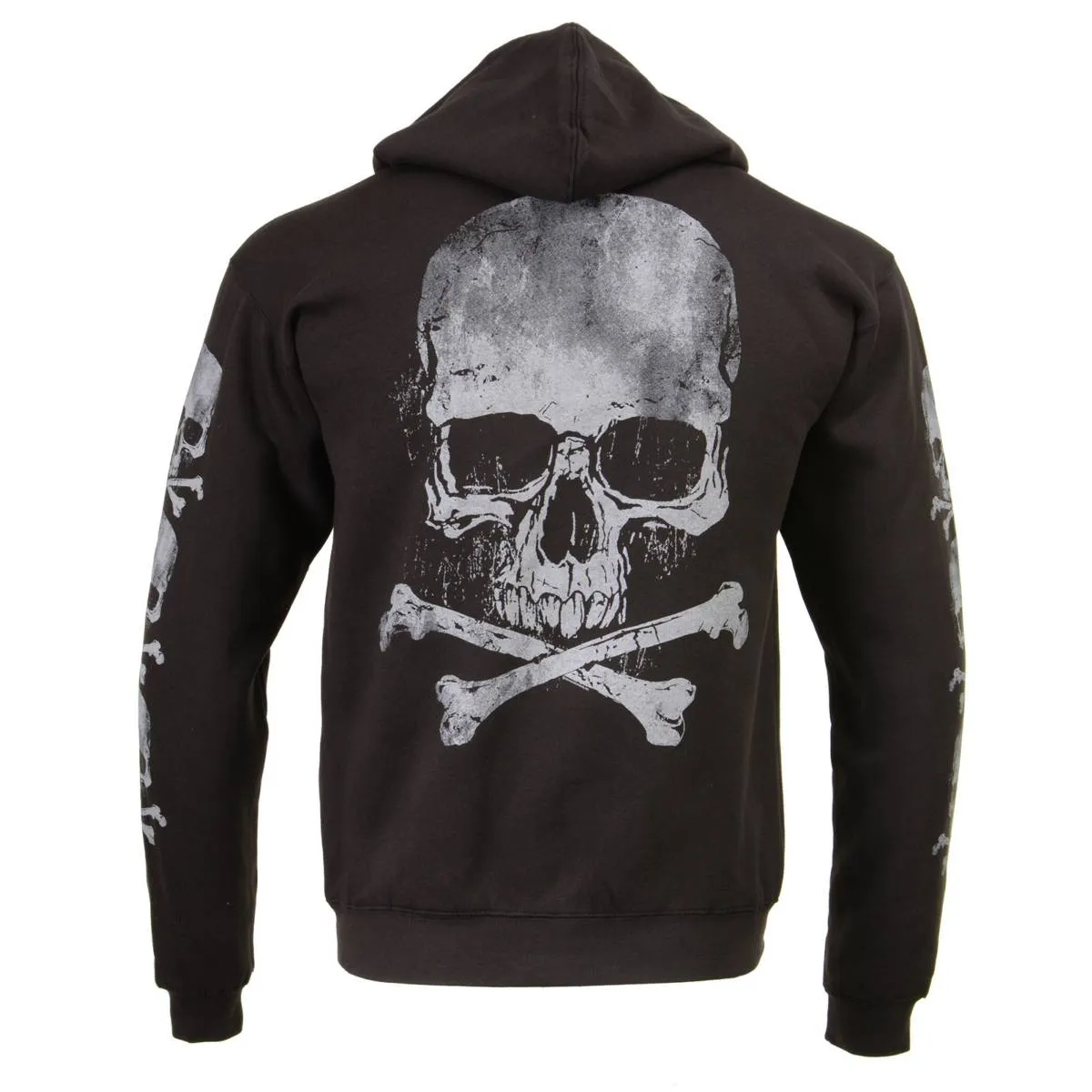 Milwaukee Leather MPMH118003 Men’s ‘Skull and Crossbones’ Black Hoodie