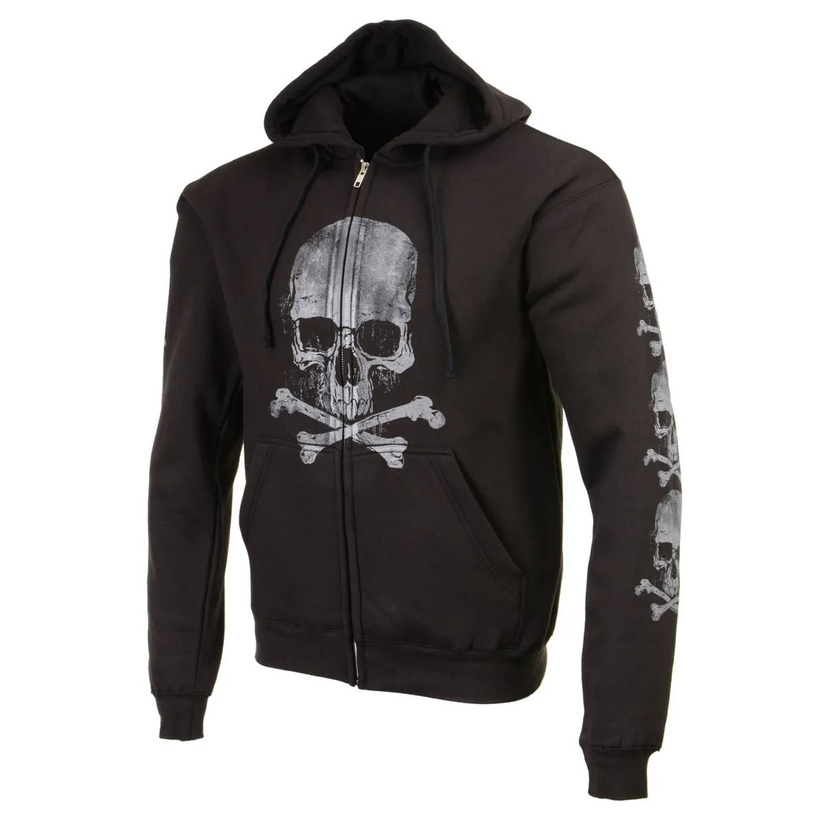 Milwaukee Leather MPMH118003 Men’s ‘Skull and Crossbones’ Black Hoodie